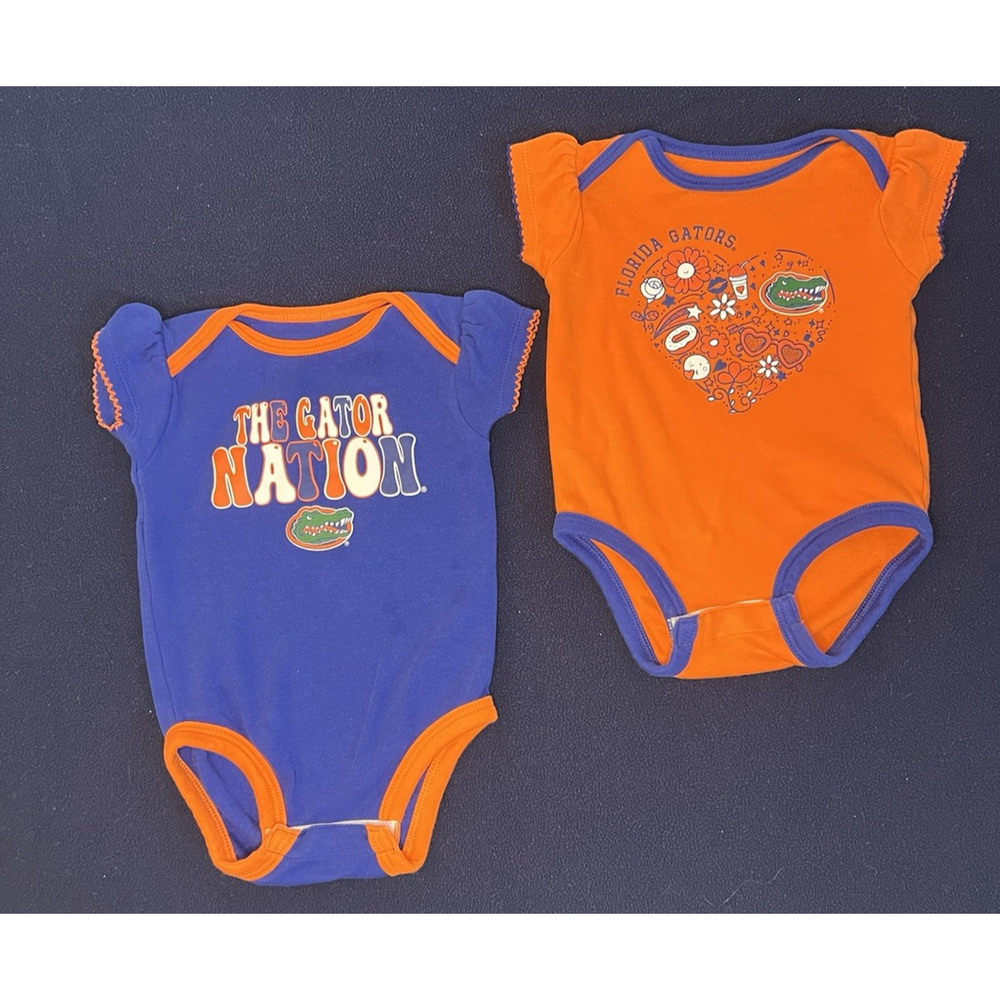 Lot-Baby-6-9 months University Of FLORIDA GATORS UF One Piece Bodysuit set of 2!